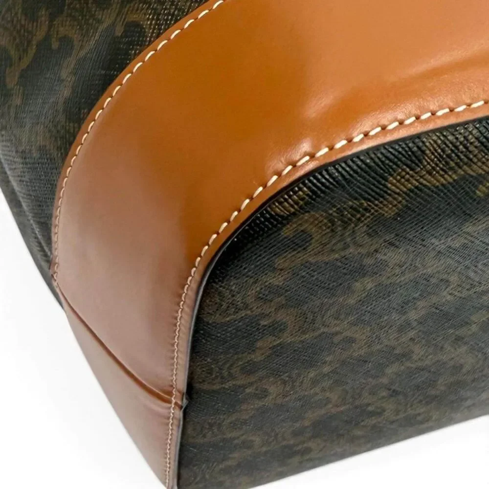 Celine Triomphe Leather Bucket Bag